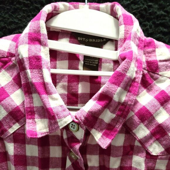 Bit & Bridle Womens Button-up Shirt Multicolor Size Medium 100% Cotton - Picture 8 of 12